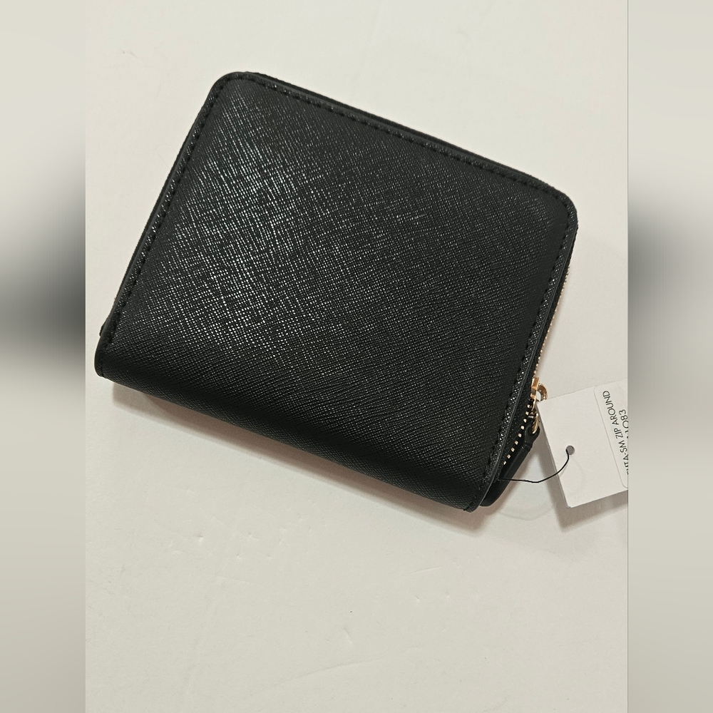 NWT Dkny Vela Small Zip Around Wallet Black - Picture 3 of 6